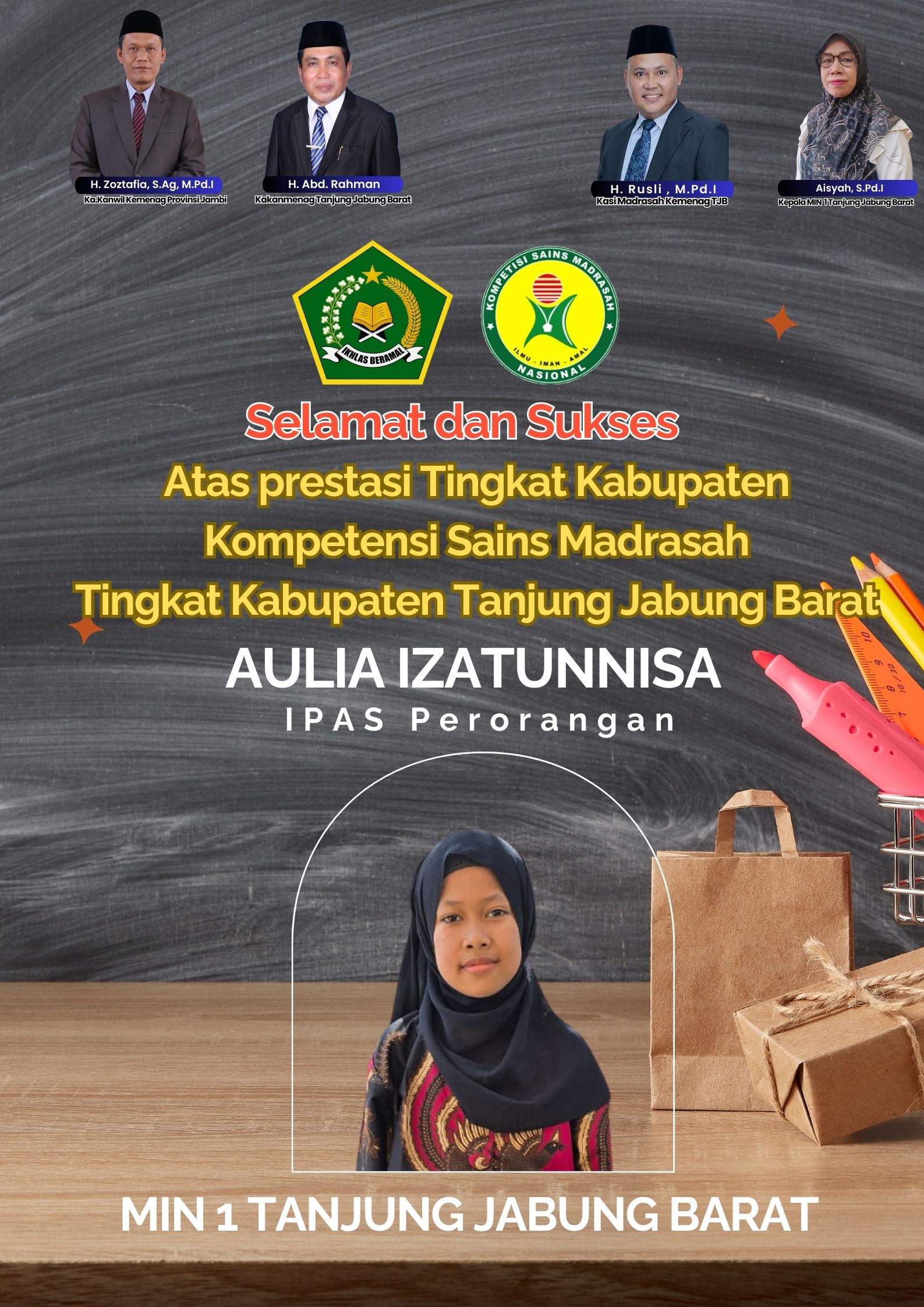Siswi MIN 1 Raih Peringkat 1 IPAS Individu pada KSM MI Tingkat Kabupaten, Siap Melaju ke KSM Tingkat Provinsi Siswi MIN 1 Raih Peringkat 1 IPAS Individu pada KSM MI Tingkat Kabupaten, Siap Melaju ke KSM Tingkat Provinsi