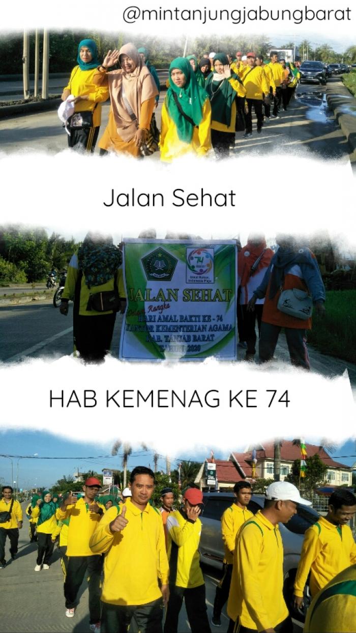 Jalan Sehat bersama Keluarga Besar Kemenag Tanjabbarat dalam rangka HAB ke 74