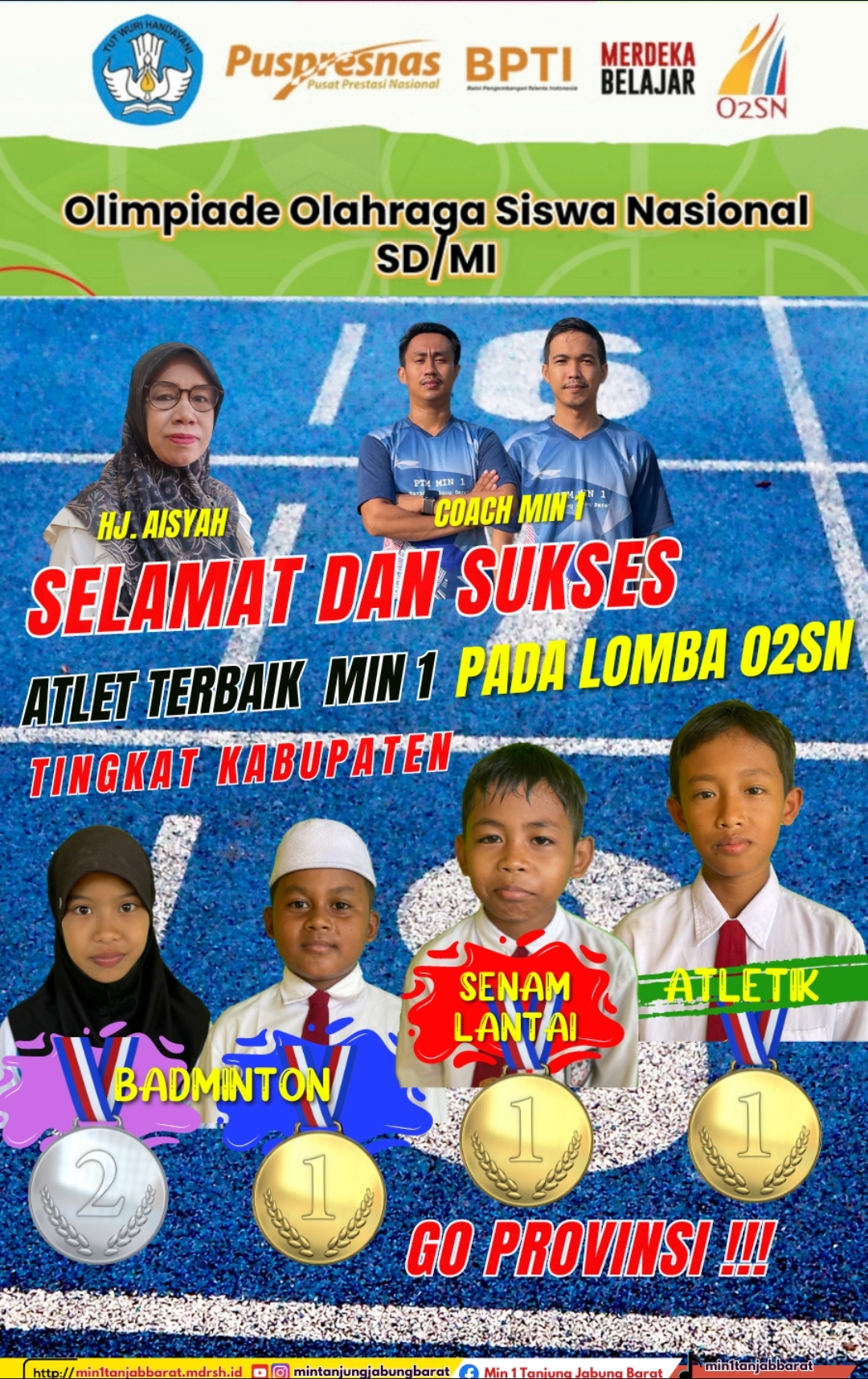 Atlet O2SN MIN 1 Raih 3 Medali Emas 1 Perak serta 3 tiket melaju O2SN Tingkat Provinsi Atlet O2SN MIN 1 Raih 3 Medali Emas 1 Perak serta 3 tiket melaju O2SN Tingkat Provinsi